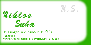 miklos suha business card